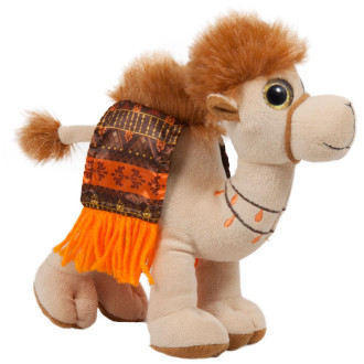 Плюшена камила със шарено седло - Кафяв