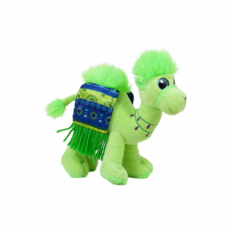 Плюшена камила със шарено седло - Зелен