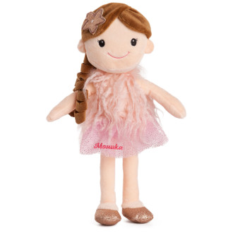 Плюшена кукла с рокля с ИМЕ - 32 cm - Розов