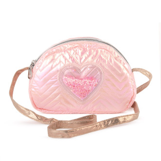 Мини чанта със сърце | 2 цвята - Розов