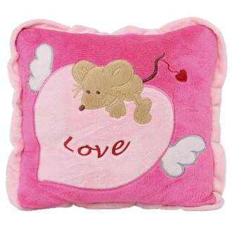 Възглавница с мишка| 2 цвята - Розов