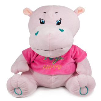 Хипопотам с тениска - Розов