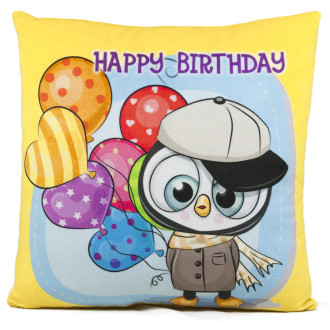 Възглавница /Happy Birthday/ с пингвин и балони