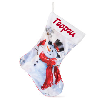 Коледен чорап Снежко с Надпис