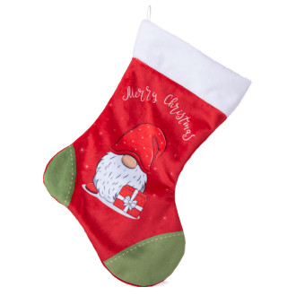 Червен Коледен чорап с елф /Merry Christmas/