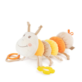 Бебешка гъсеница с дрънкалка - Оранжев