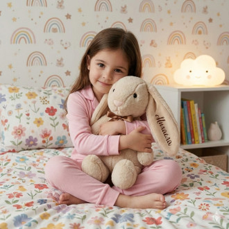 Плюшено зайче с панделка с НАДПИС І 3 цвята