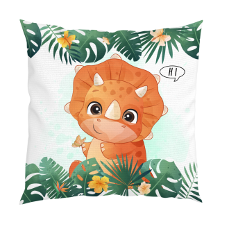 Декоративна възглавница „Усмихнатият трицератопс“