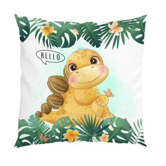 Декоративна възглавница „Усмихнатият стегозавър“