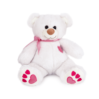 Плюшено мече с розова панделка