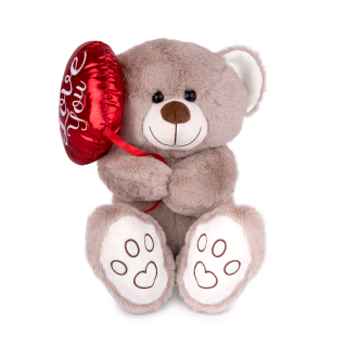 Мече с балон сърце І 2 размера и цвята