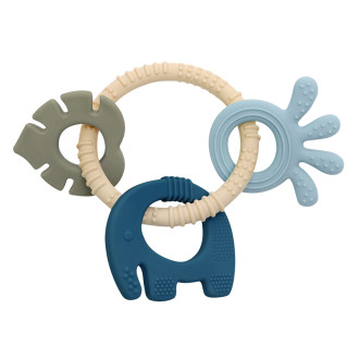 Силиконова гризалка мравояд с палма І 3 цвята-Тъмносин