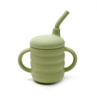 Силиконова чашка със сламка