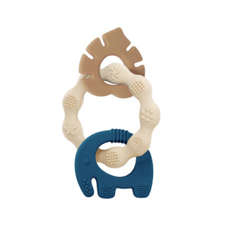 Силиконова гризалка мравояд и листо-Тъмносин