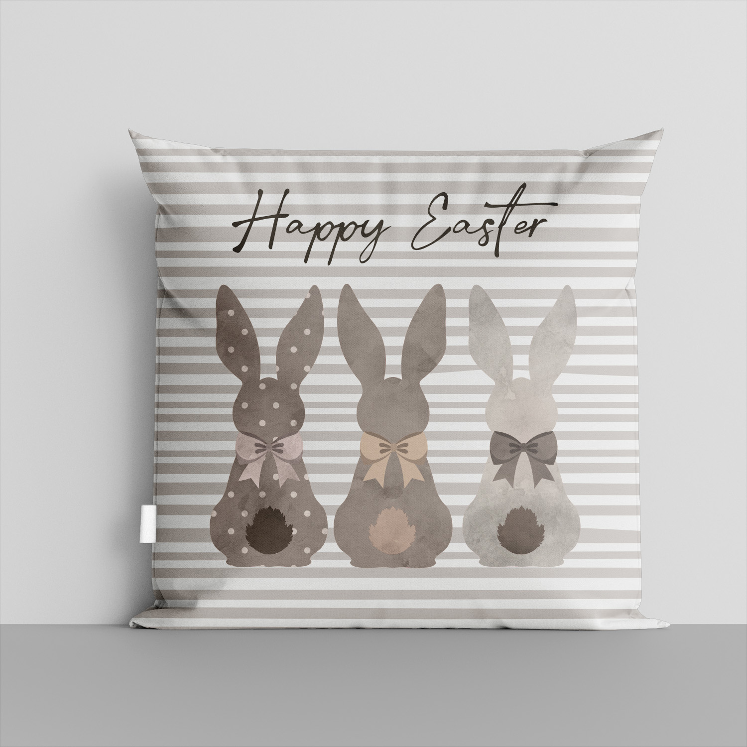 Великденска декоративна възглавница "Happy Easter" със зайчета