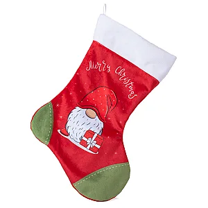 Червен Коледен чорап с елф /Merry Christmas/