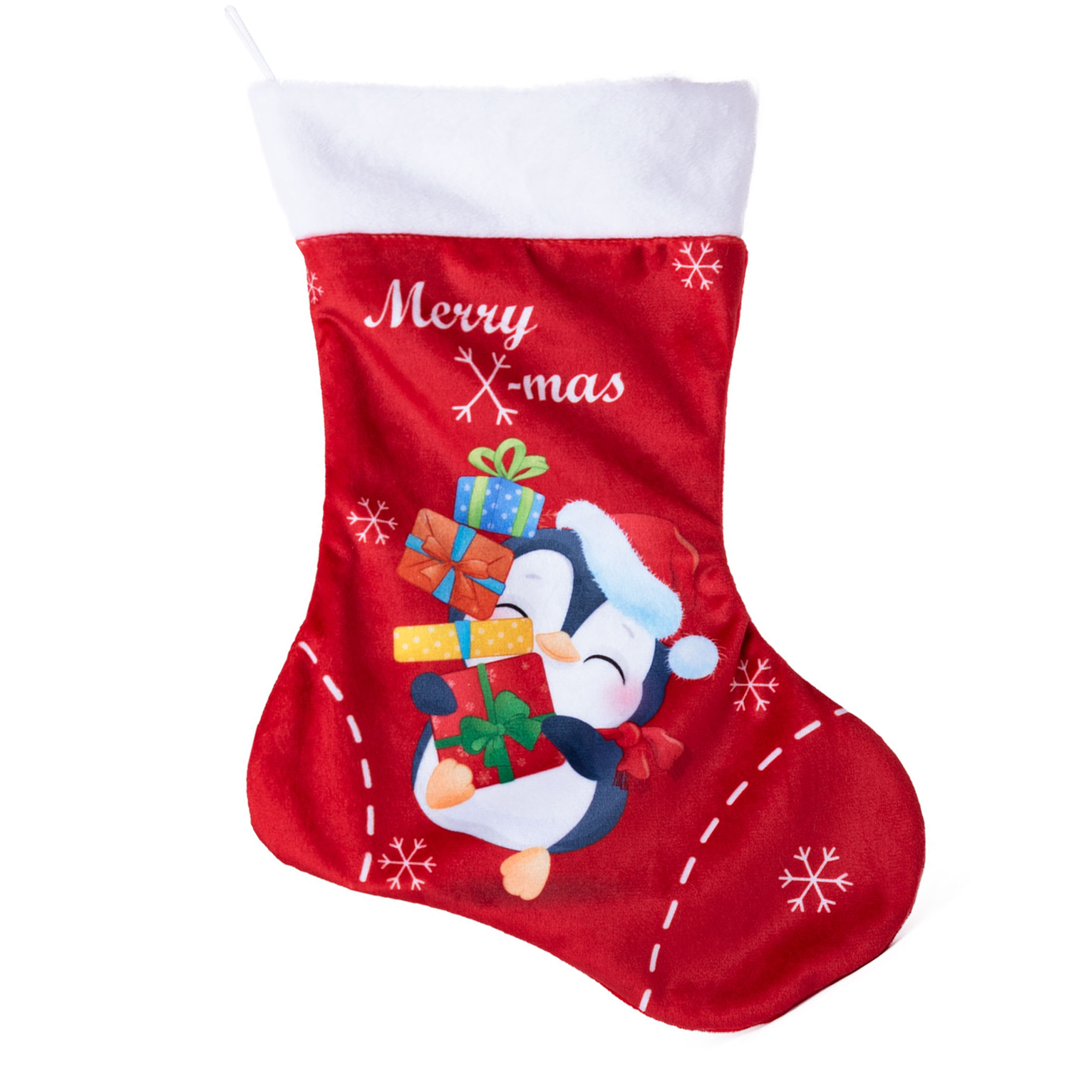 Коледен чорап с пингвин /Merry Christmas/ с Надпис